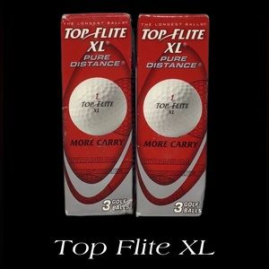 NIB Top‎ Flite XL Pure Distance, More Carry Golf Balls, 2 Sleeves of 3 each
